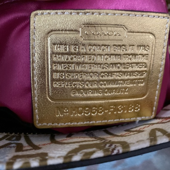 Authentic coach bag. Ivory and gold with studs! - Picture 2 of 6